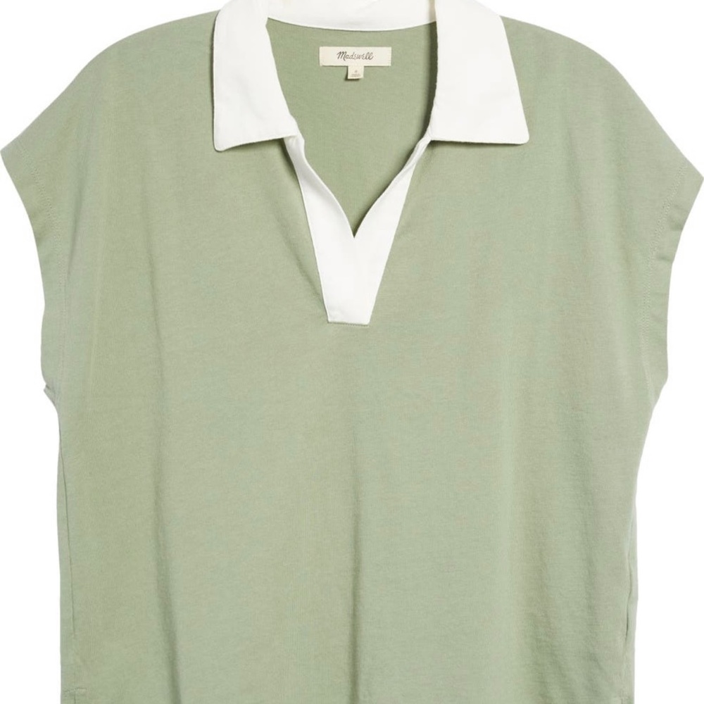 Madewell relaxed polo tee in Aloe. Size large. NWOT